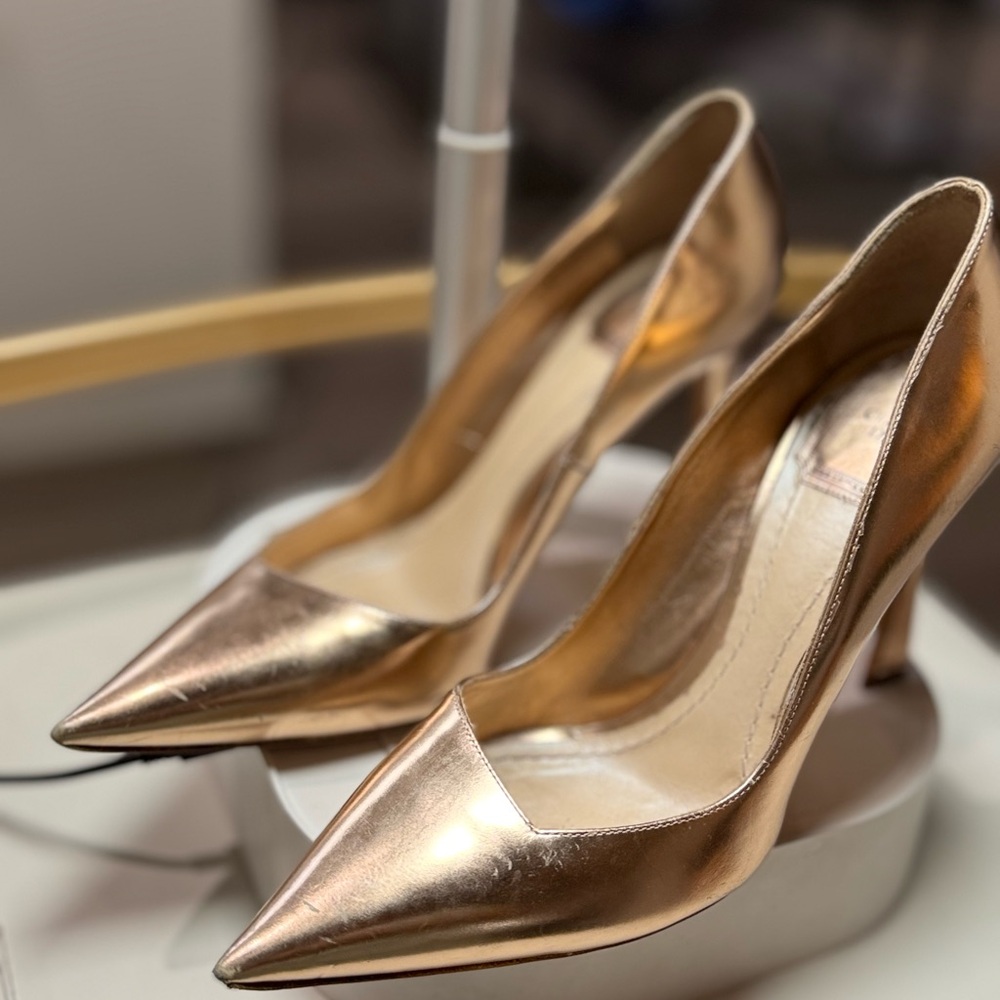 Dior Shimmering Gold Heels